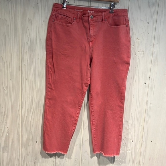 STYLE & CO. Straight Crop pants raw edge bottom 5 pocket style size 16 - Picture 1 of 13